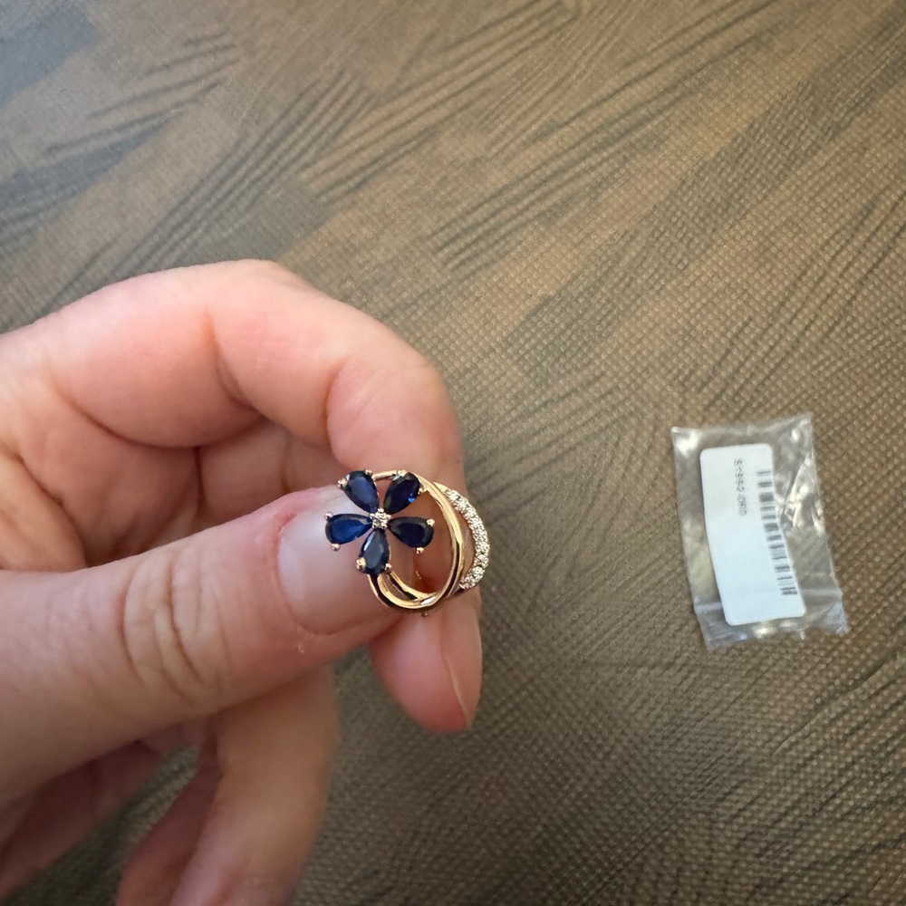 2/$10 Gold and Blue Flower Earrings